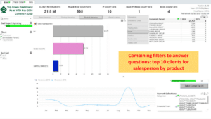 FIOS example showing filters by salesperson